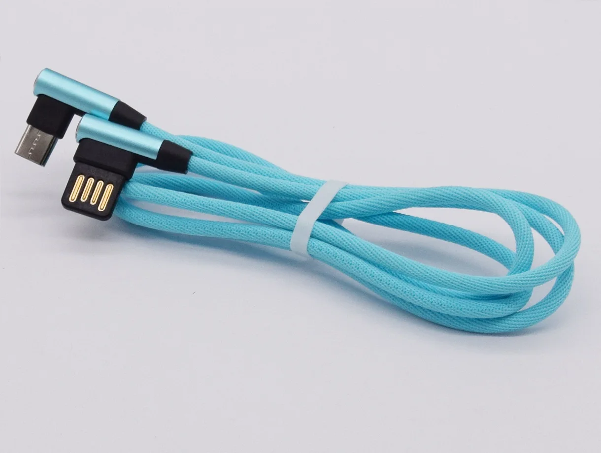 
Dual Mini 90 Degree Right Angle And Nylon Braided Micro Type-c 8-pin Usb Cable 