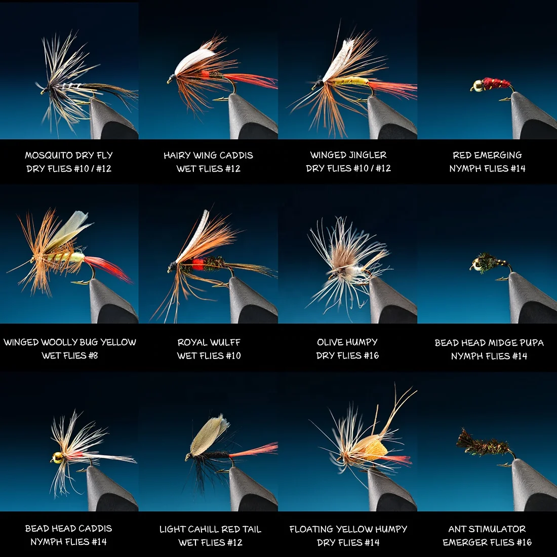
Fly Fishing Flies Kit 120pcs Handmade Lures Dry/Wet Flies,Streamer, Nymph, Emerger with Waterproof Fly Box 