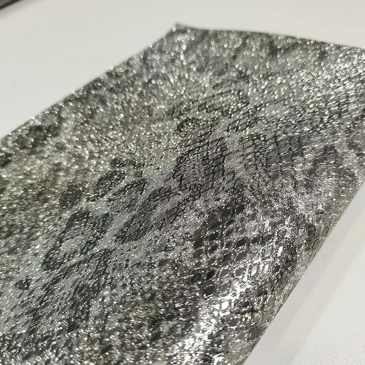 Electroplating water ripple PU leather Glitter cinderella Snake pattern fabric handbag bag shoes mobile phone case