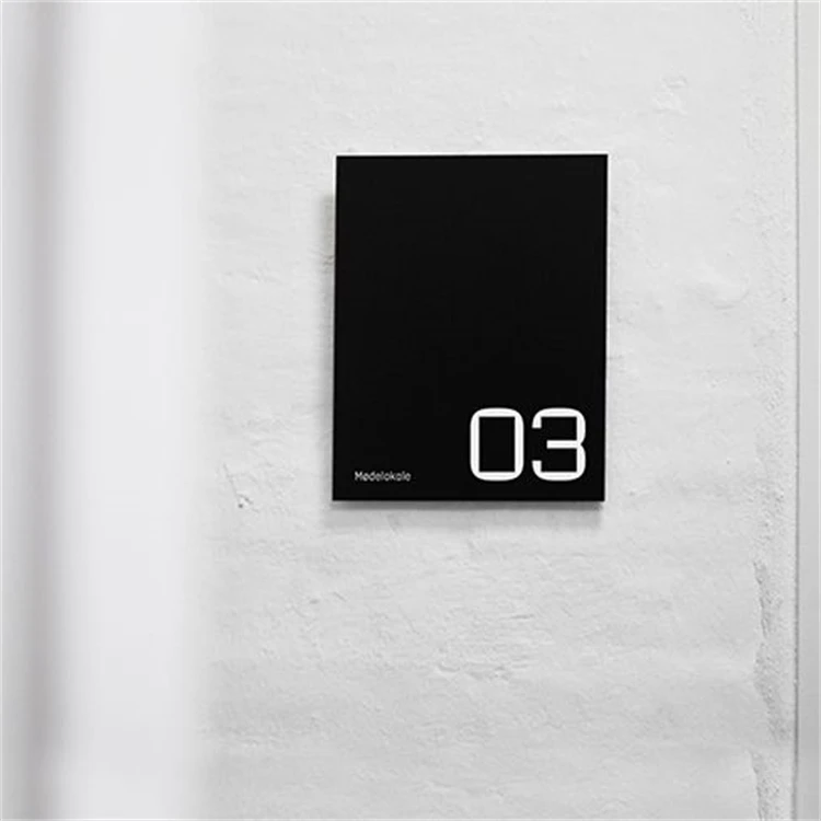 Modern Design Lighting Door Plate Personalized House Sign with Steel and Acrylic Material for Hotels Outdoor Use