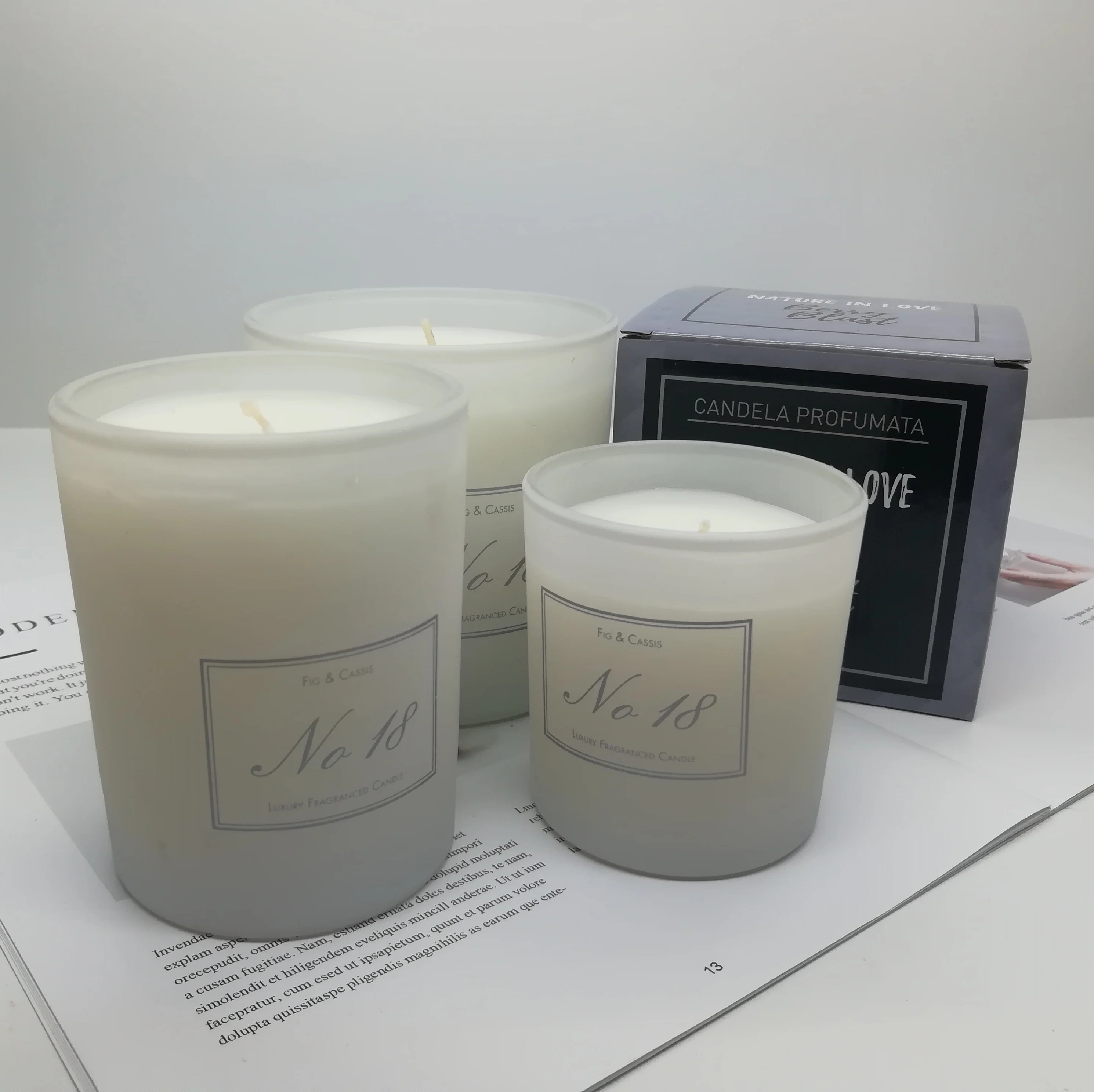 Custom Logo Frosted Glass Candle Jars With Box And Wooden Lids Wholesale Matte Black Pink Clear Glass Jars For Candles Making