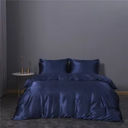 Cheap 100% Polyester Wedding Duvet Cover Set Solid Color Bedding Set Silky Touching Duvet Cover Set With Low Moq