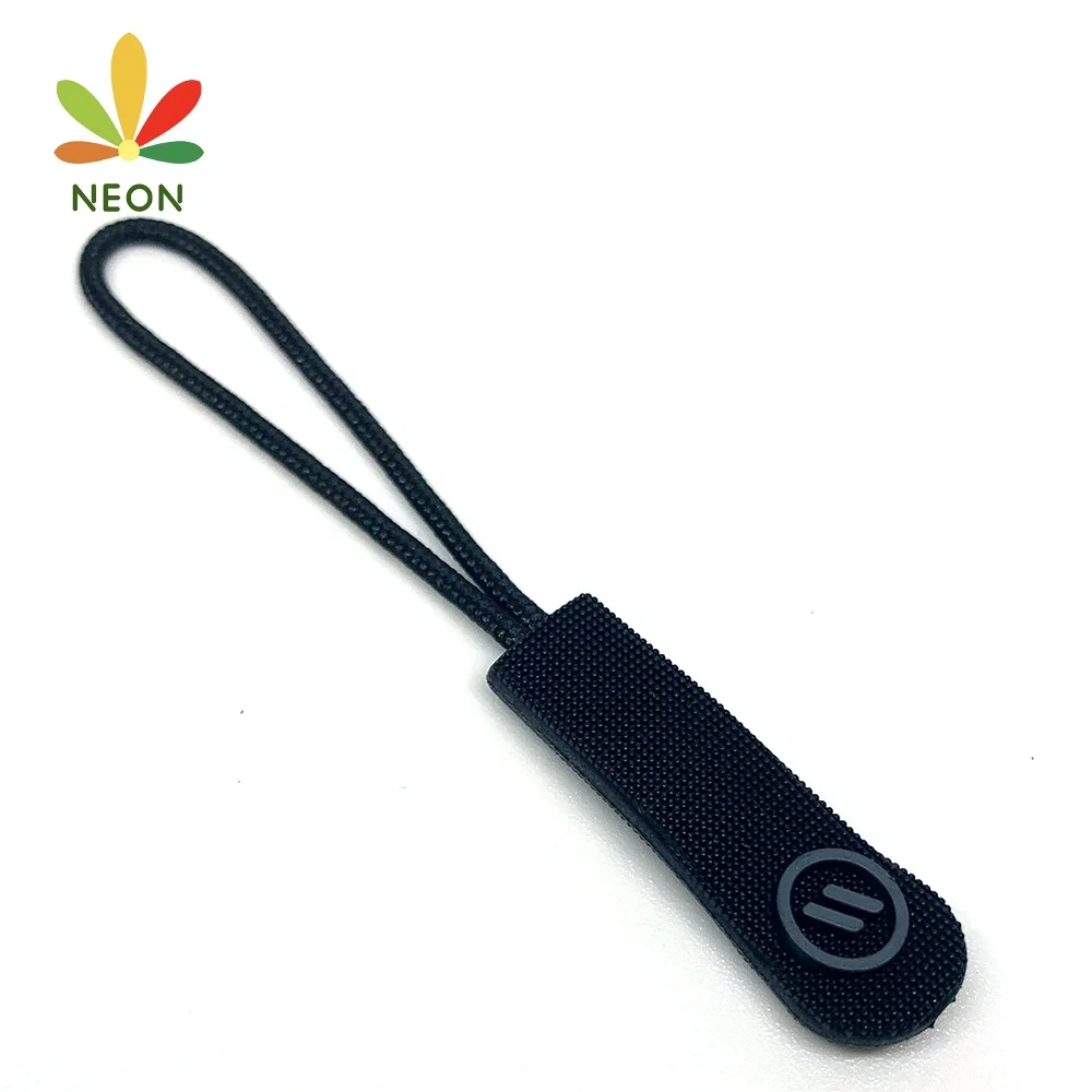 Custom Elastic Cord Rubber Zipper Pull Made Design Color Plastic Elastic String Zipper Puller for Sport Garment Bag