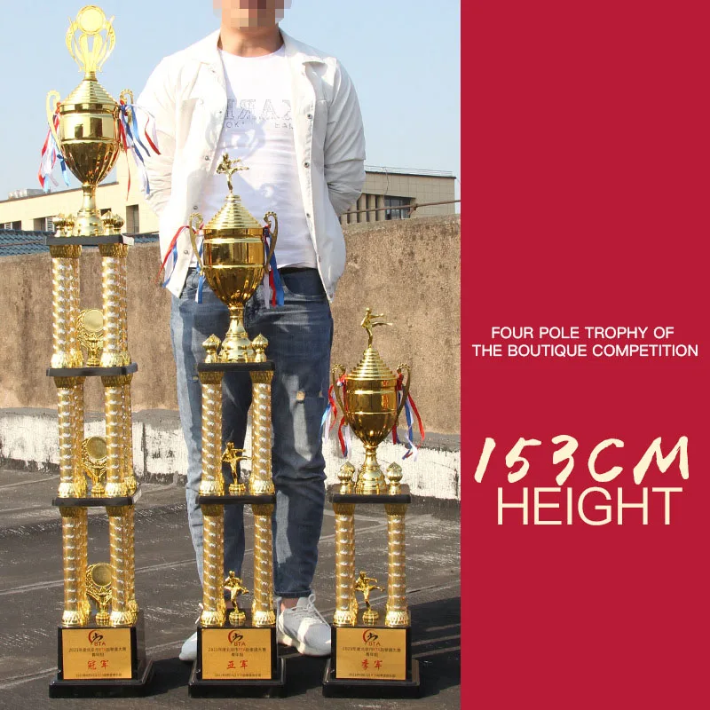 hot sale luxury trophy 4 columns style world sport tennis badminton award cup 60inch tall