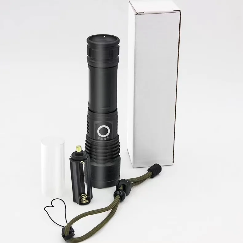 2024 Amazon Best Seller Gift Box Set Laser Logo 26650 18650 Battery Powered Charger P50 Super Light Rechargeable Flashlight