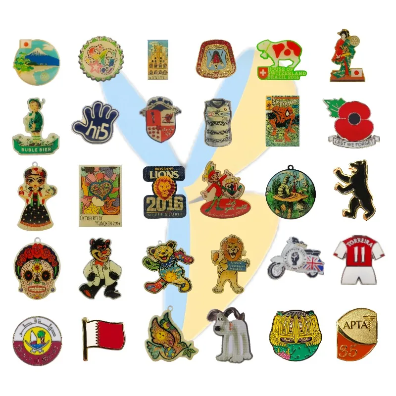 Wholesale Custom Logo Design Printed Lapel Pins Hard and Soft Enamel Metal Badges Pin
