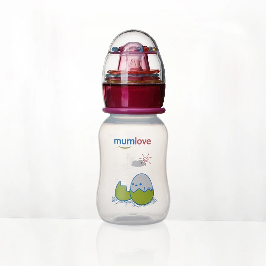 Лидер продаж Детская Бутылочка mumlove из ПП с кольцом-колокольчиком оптом дешевая бутылочка для