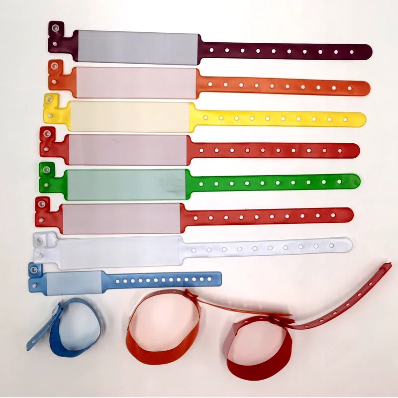 Professional Manufacturer Multiple Colors Vinyl Hospital Patient Id Wristband bracciale medico