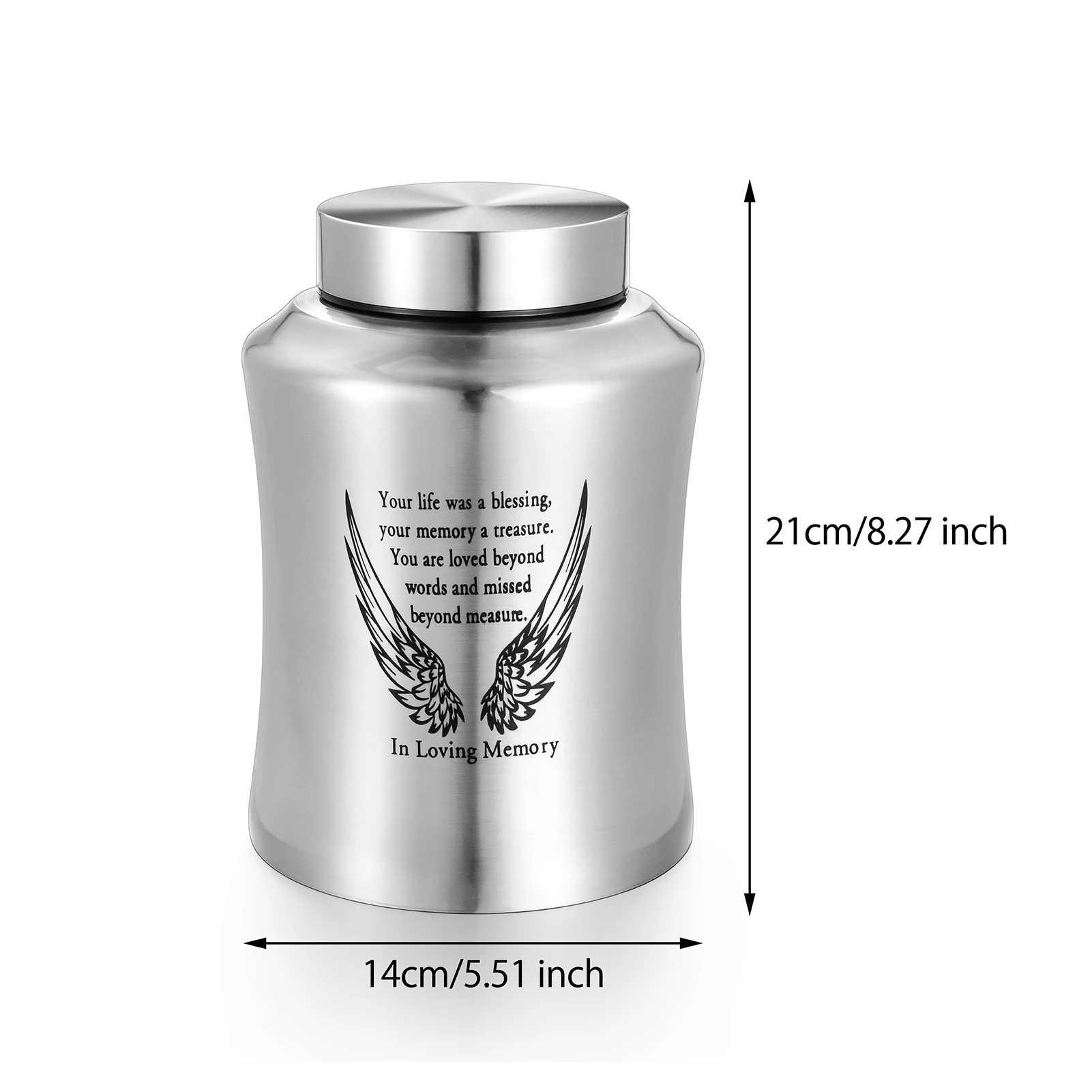 5.51*8.27 inch Quality Assured Engraved Cremation Urn Funeral Supplies High-Grade Adult Cremation Urns