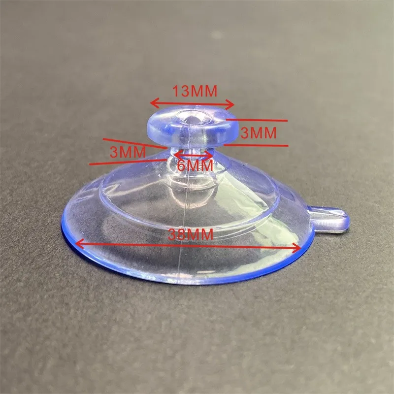 Manufacturer Supply Super Strong Adhesion PVC Ventosas 38mm Diameter Transparent Suction Cup with Mushroom Head