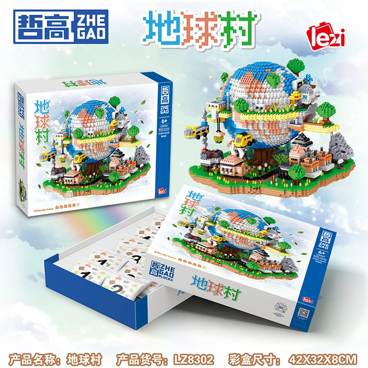 Микро пластиковые кирпичи архитектура 3D DIY модель мини коллекционные игрушки подарок Глобальная деревня строительные блоки наборы фигур