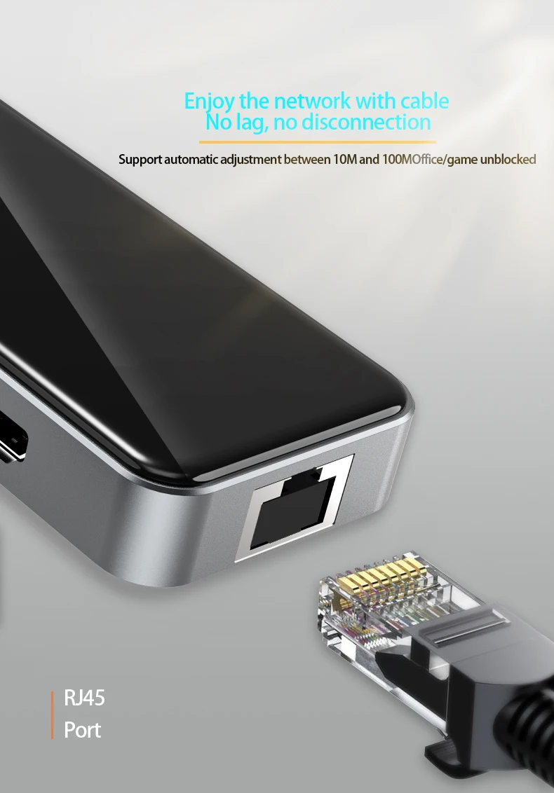 High Quality 10 In 1 USB C&DP Docking Station 4K High-Definition Multimedia Interface Port SD/TF Card High Speed USB Hub