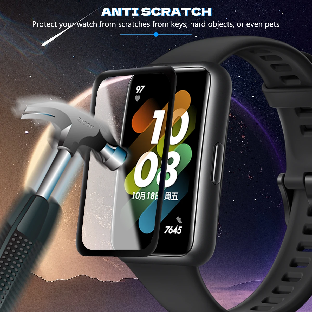 5D Protective Film for Samsung Galaxy Fit 3 Screen Protector Anti-scratch for Galaxy Fit3 Smartwatch Protector Not Glass