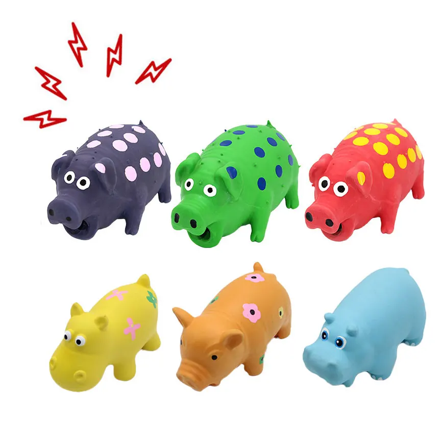 Lovely pig shapes ultra-durable Innovational Latex Chewing Dog Toys
