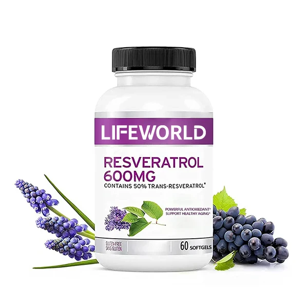 Lifeworld skin whitening capsules trans resveratrol 98% pure resveratrol extract resveratrol 1000mg capsules