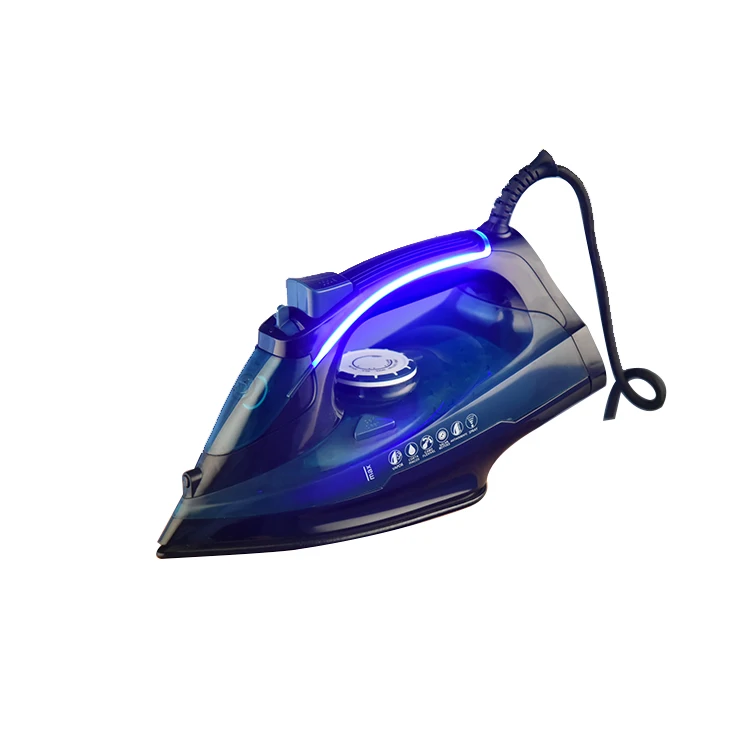 Портативный Профессиональный паровой утюг нового дизайна с антипригарным покрытием, регулируемый Утюг со светодиодной подсветкой