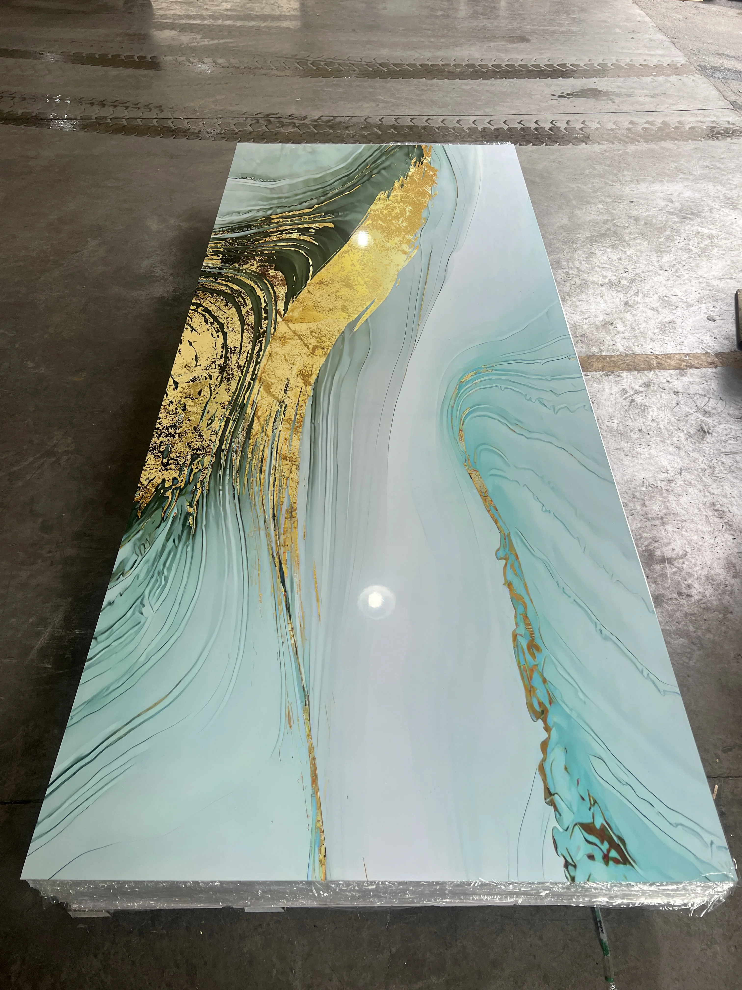 2024 China factory luxury metal series wood veneer wall  panel Mirror series for indoor decor