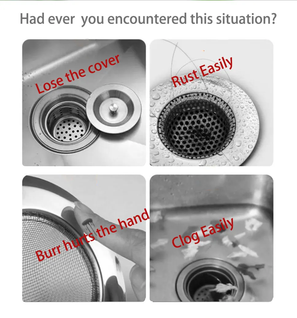 Newest Universal Push Type Chrome Plated Bullet Core Bounce Pop-up  3-in-1 Kitchen Sink Stopper Strainer Anti-Clog