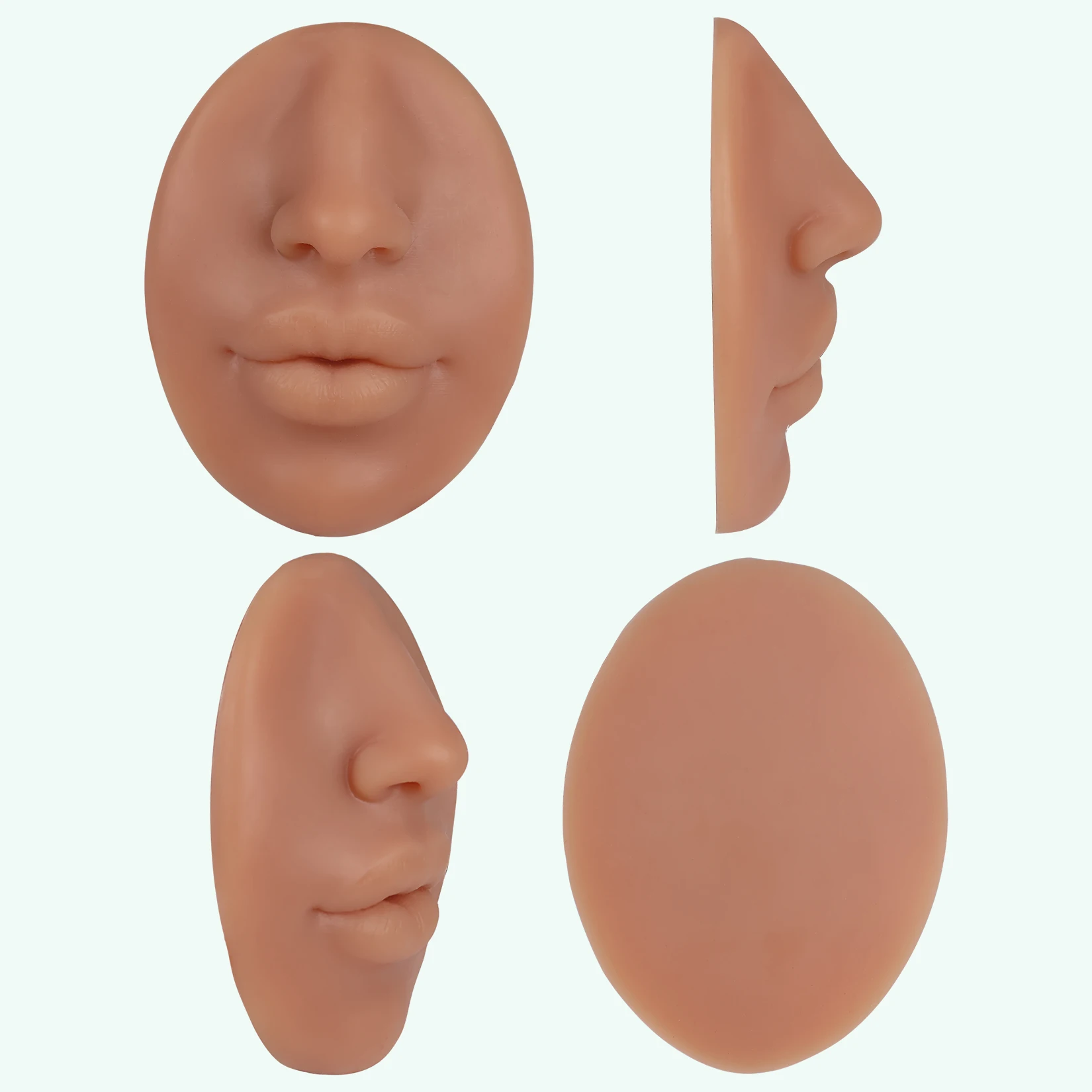 Silicone Nose Mouth Model Soft Flexible Piercing Practice Body Parts Silicone Lips Realistic Face Piercing Model Display