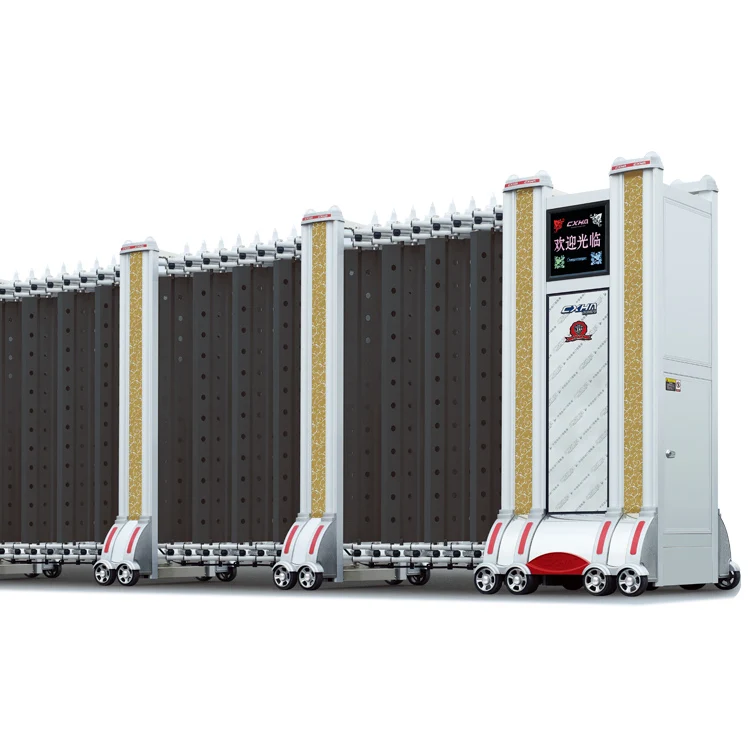 CXHA Aluminum Alloyed Electric Factory Fence Gate External Gates Sliding Deck Gate Color Indian House Main Gate Designs