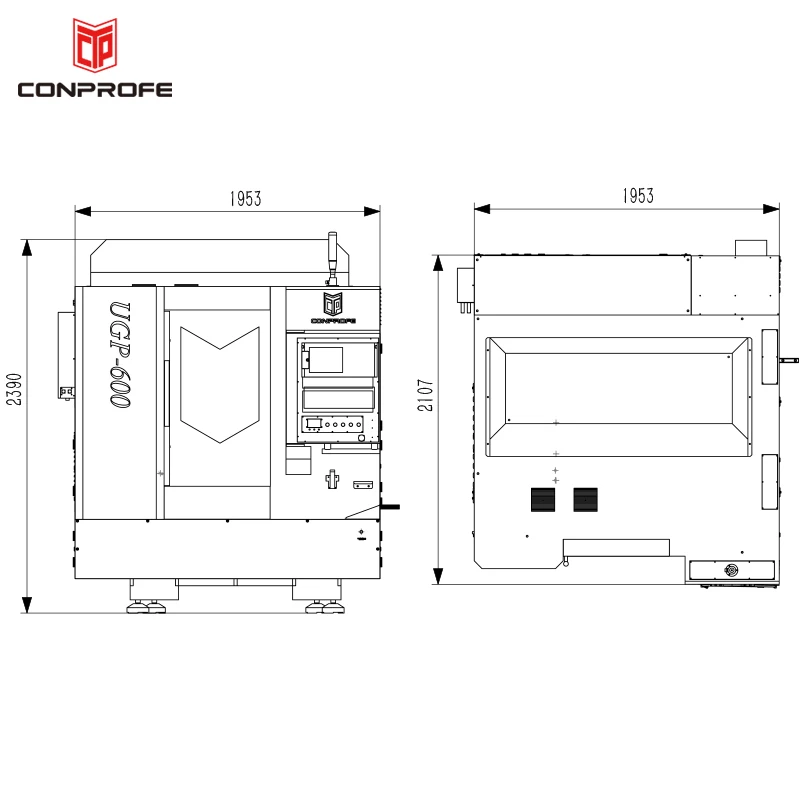 Conprofe ультразвуковой графитовый обрабатывающий центр 3 оси CNC профиль VMC Китай обрабатывающие центры
