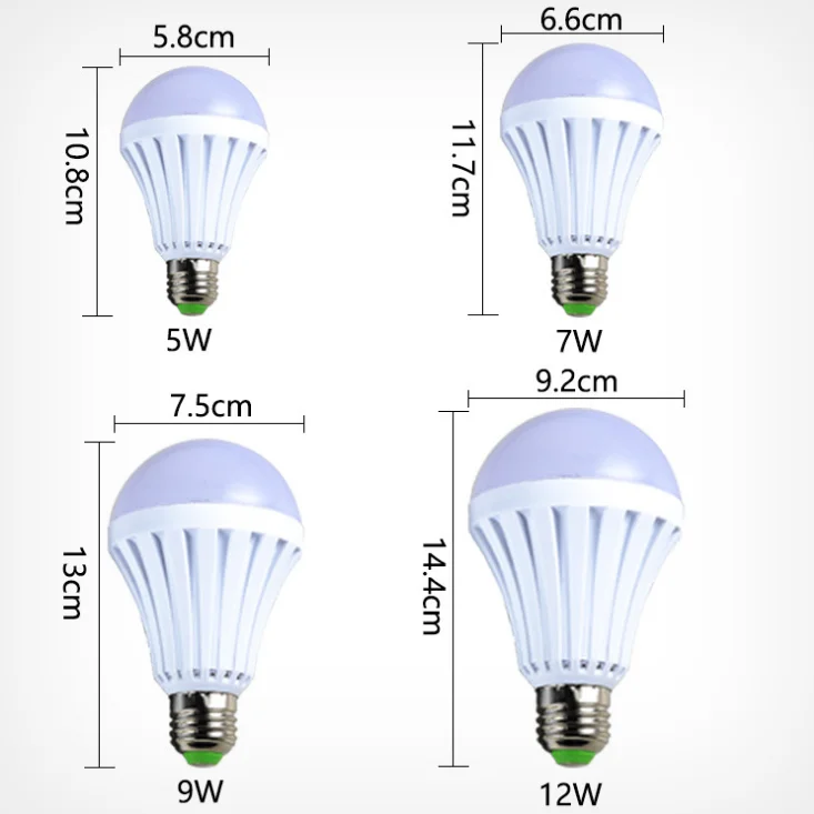 Super bright 5w 7w 9w 12w 15w emergency rechargeable led light bulb for night fishing restaurant family power outage