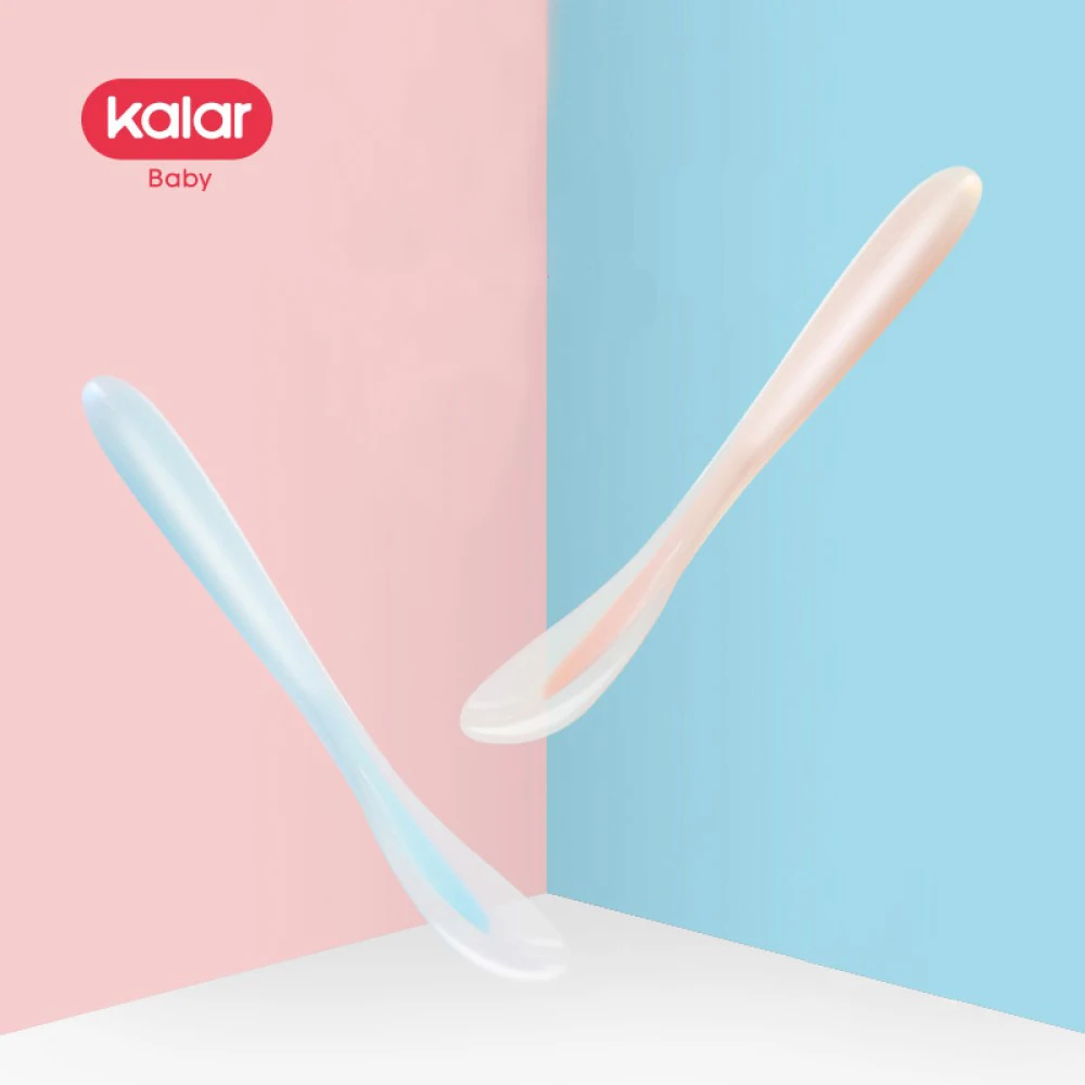 Set of 2  feeding silicone baby spoon