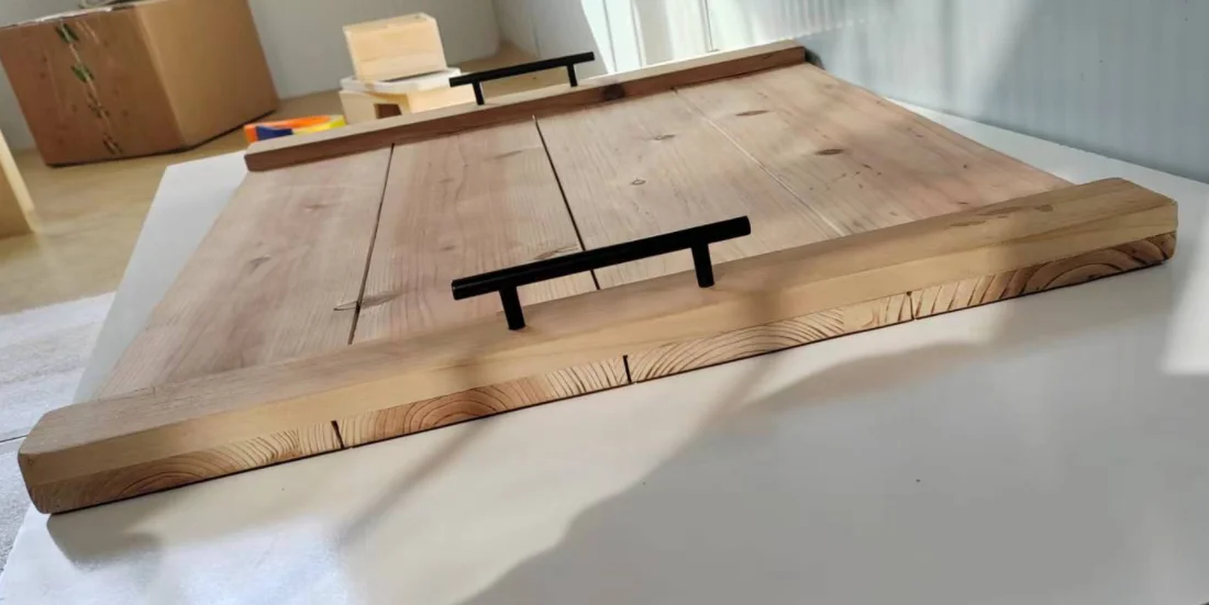 Handmade Rustic Solid Pine Wood Noodle Board Antique Wooden Stove Top Cover