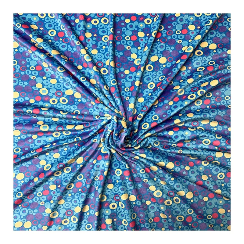 2021 Hot Selling No MOQ Custom Digital Printing Spandex Super Soft Short Plush Polyester Fabric