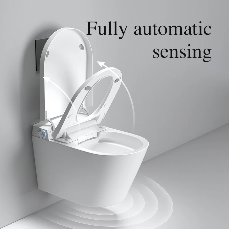 European standard smart back to wall mounted toilet and water tank bathroom white electric toilet