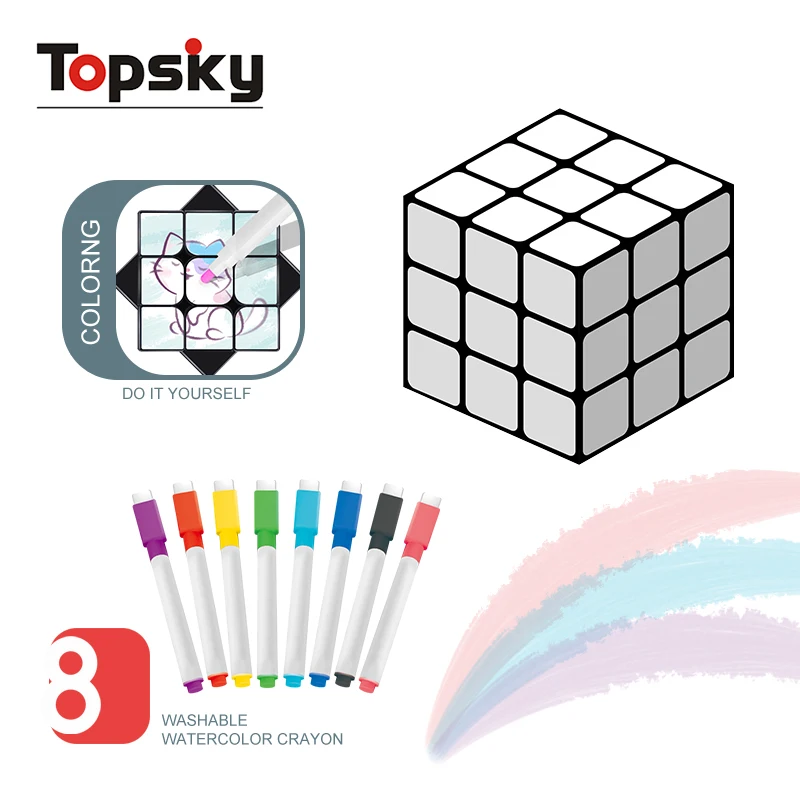 DIY free painting hand painted cube to inspire creative third orders cube children educational toys