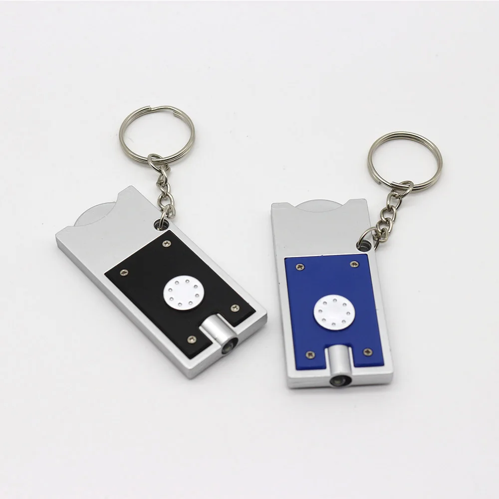 Рекламный держатель для ключей Мини светодиодный брелок с держателем монет