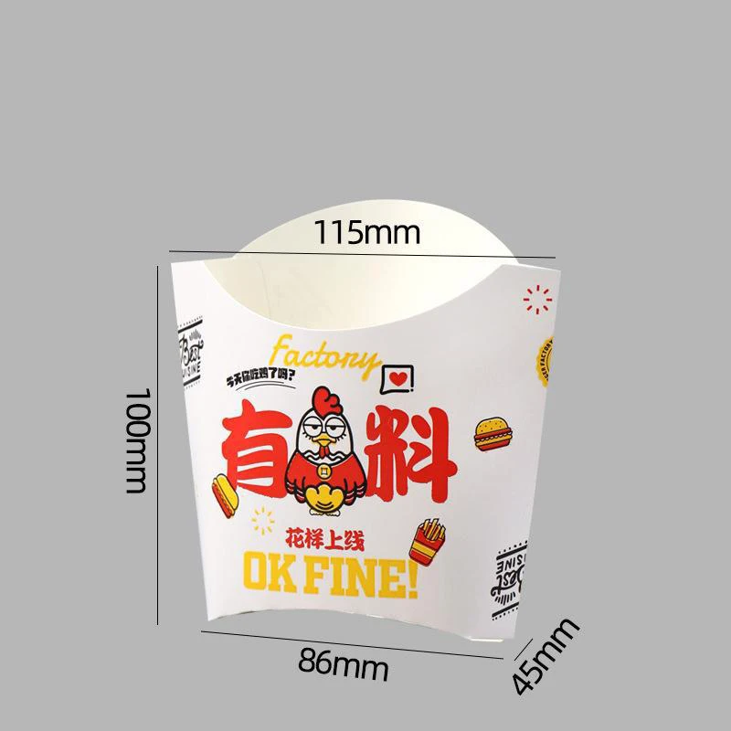 Custom printed popcorn box corrugated black cardboard paper shawarma fried chicken french fries packaging box