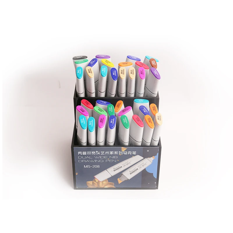 Superior 218 Colors Dual Wide Nib Alcohol Based Drawing Marker Refillable Ink