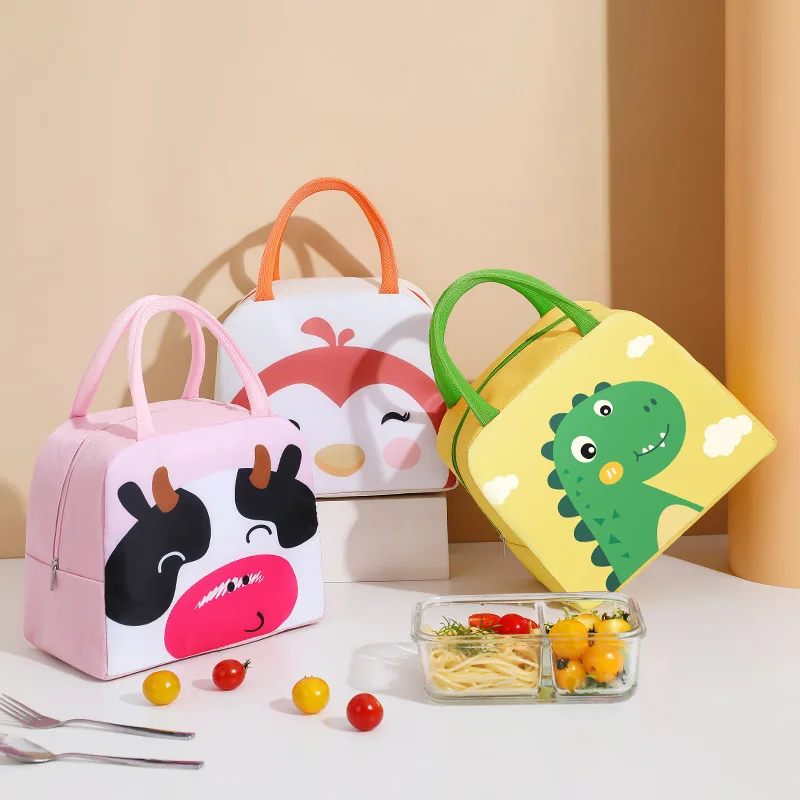 Wholesale 230Nylon Oxford aluminum Picnic Cooler Food portable Carton anime  Toddler insulated lunch box bag for School Kids