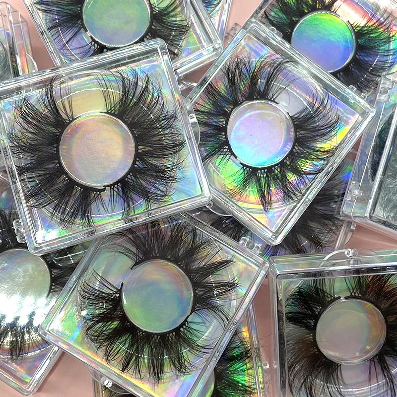 Поставщик норковых ресниц с индивидуальной упаковкой, оптовая продажа, 25 мм 3d норковые ресницы Wispy