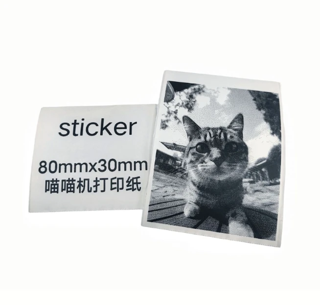 80 x 30 mm White Self-Adhesive Mini Printer Thermal Sticker Paper Label Receipt for Picture Photo Portable Printer Rolls