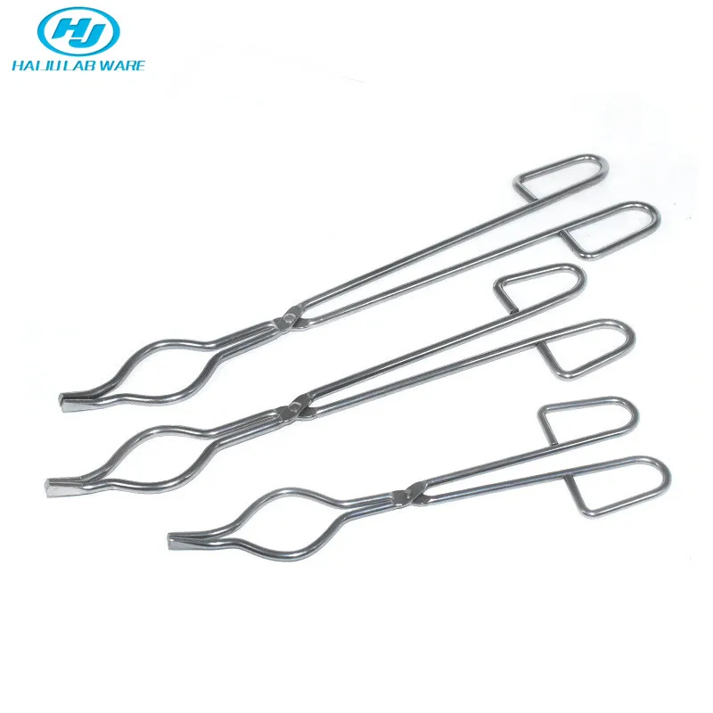 HAIJU LAB Wholesale 200mm-600mm Laboratory Stainless Steel Crucible Tongs For Laboratory