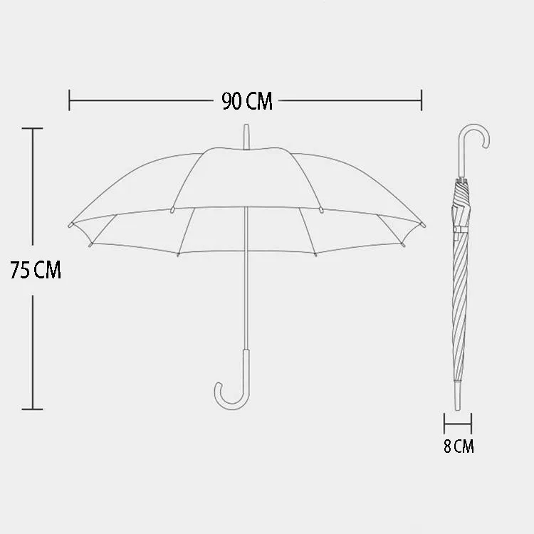 Factory Custom Logo Printing Colorful Transparent Long Handle Straight Advertising Transparent Umbrella For Outdoor
