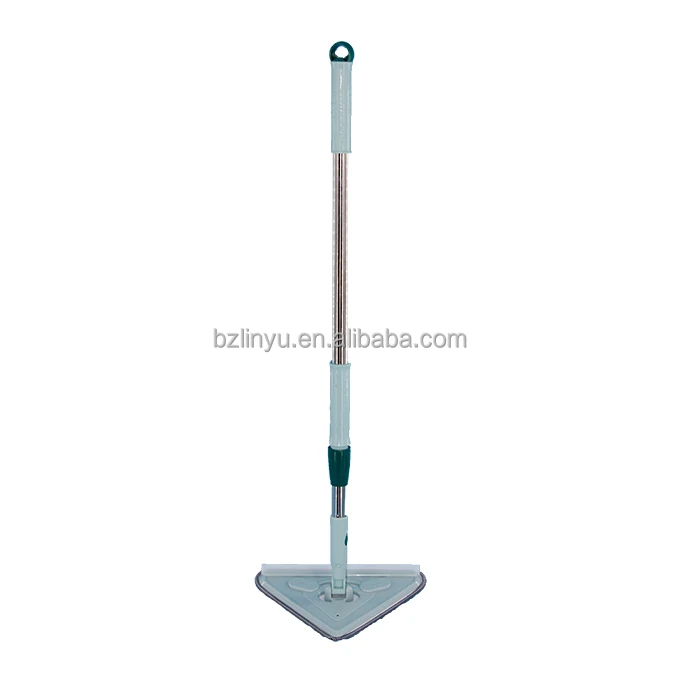 Floor window mop with adjust handle 360 Microfiber Duster Magic Flat Triangle Mop with Plastic Clean Scraper