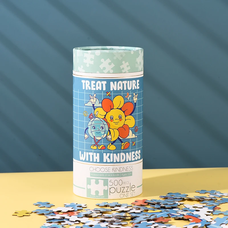 Custom Puzzle 500Pieces Cardboard Paper Puzzle Game Toys Rompecabezas Children Jigsaw puzzle box