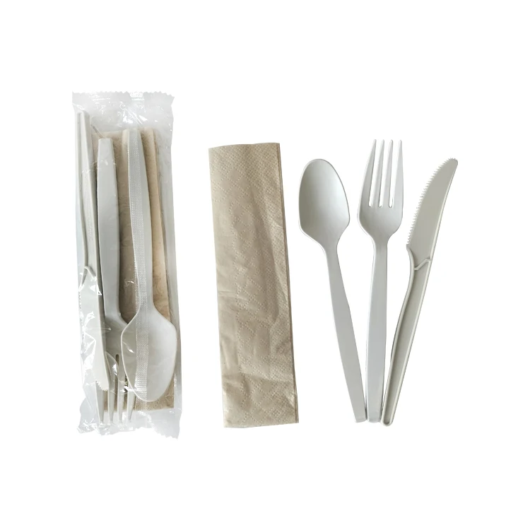 CPLA biodegradable tableware dinnerware environmental protection disposable fork PLA tableware 7 inch flatware set