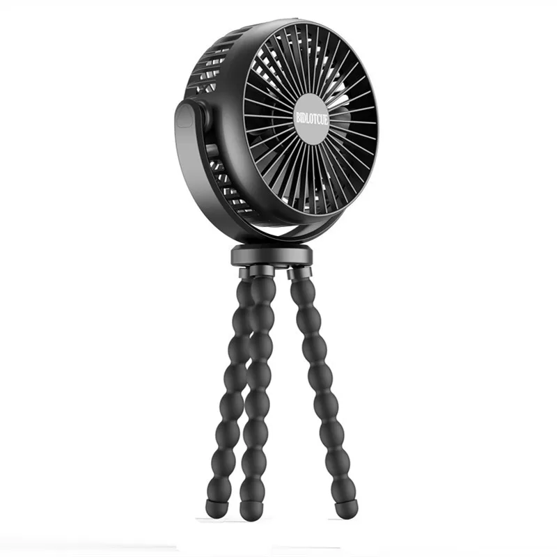 Amazon Hot Flexible Tripod Clip Fan Rechargeable Portable Mini Usb Octopus Baby Stroller Fan With 3 Speeds