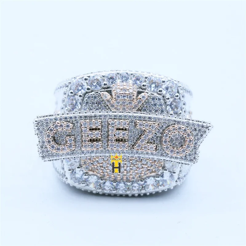 Customized logo championship ring custom name number high-quality iced out hip hop letter ring
