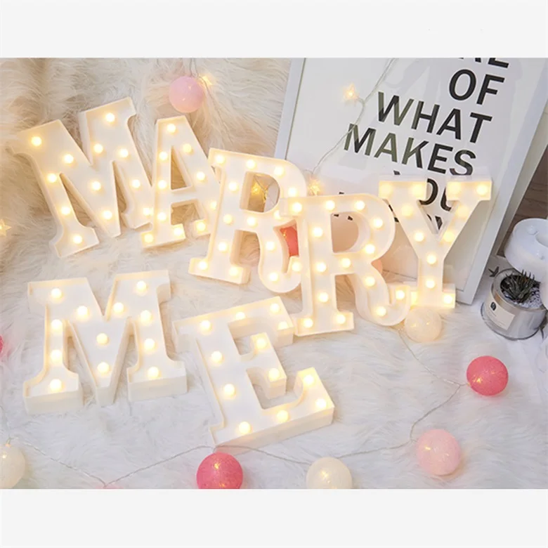 New trend pvc Alphabet Light letter sign for party wall letters battery powered decorative led lights