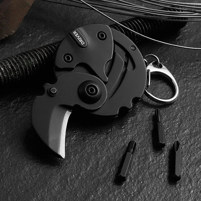 Camping Gadget Item EDC Mini Multi Function Tools Pocket Screwdriver Knife Survival Tool Metal Key Chains Gadgets For Man