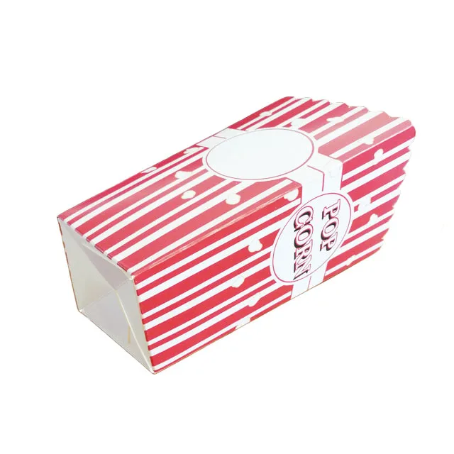 Custom Printed Bulk Candy Treat Containers White Paper Popcorn Boxes for Movie Night Birthday Party