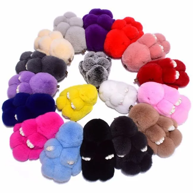 Rex rabbit fur costume dead rabbit Keychain plush cute rabbit pendant jewelry keychain