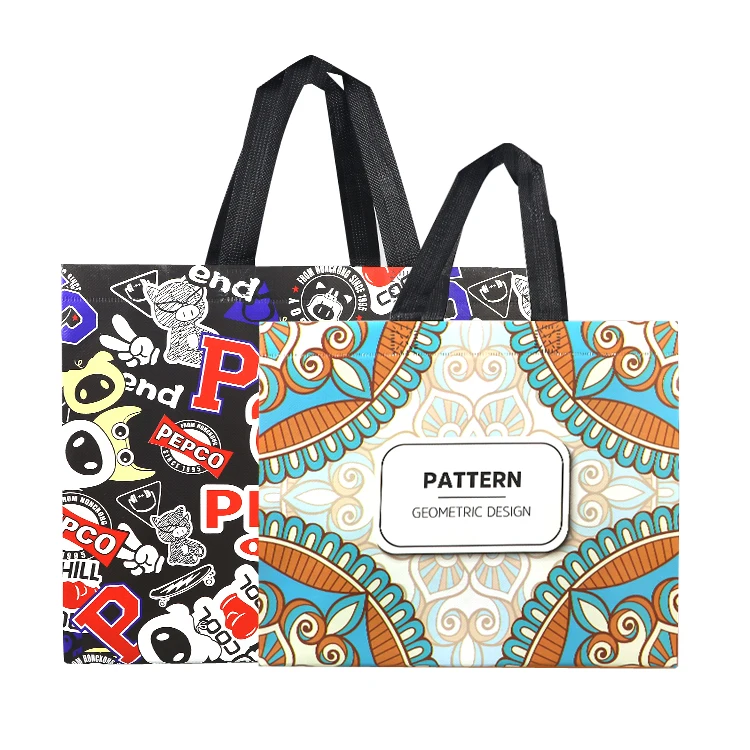 Fashion recycled waterproof laminated tote non woven bag in stock