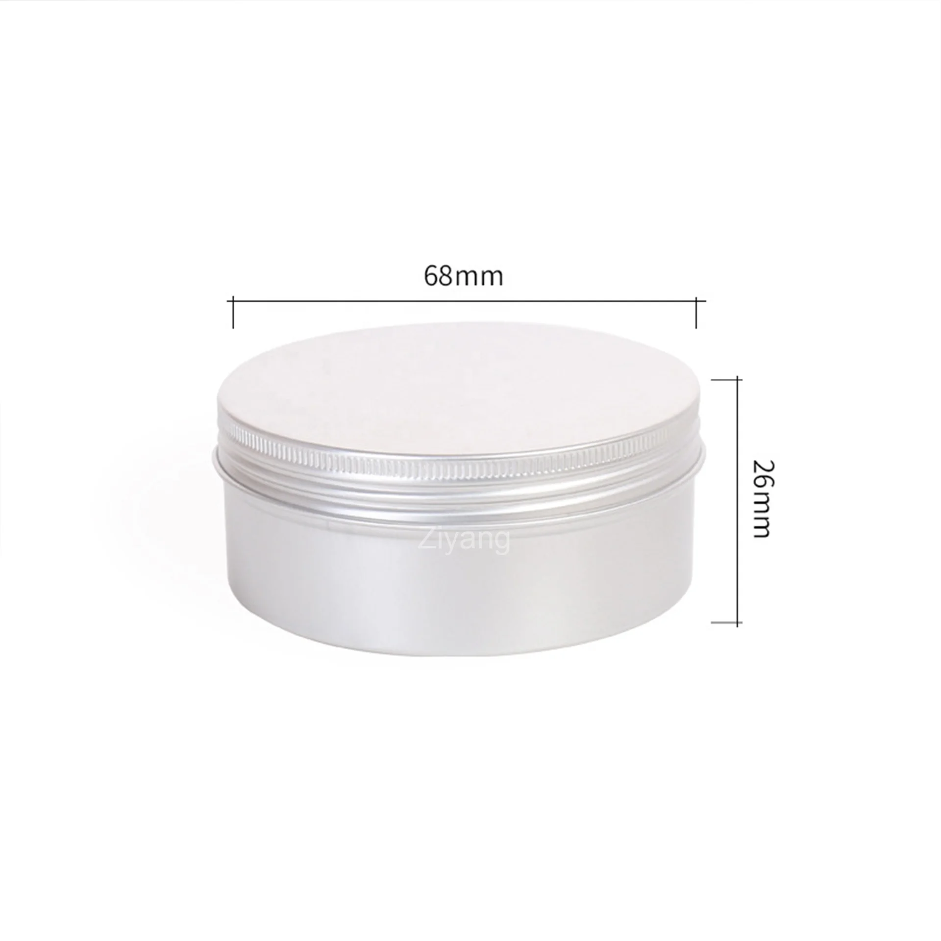 High Quality Silver Round Metal Tin Box with Lid Aluminum Jars Cosmetic Metal Tin Container Custom